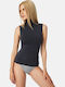 Women's Sleeveless Turtleneck T-Shirt Blue