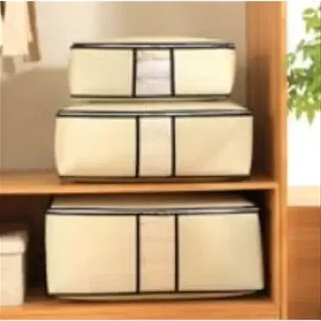 Tpster material textil Husă pentru Haine în Culoare Bej 60x45x30cm 1buc