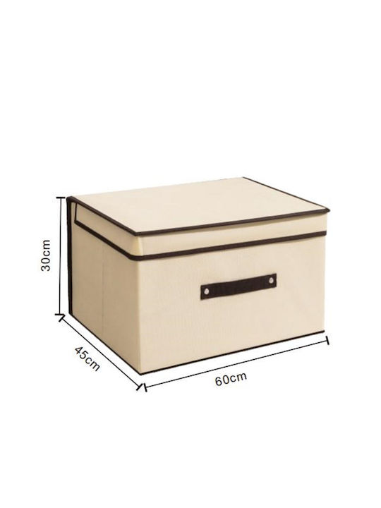 Tpster Stoff Aufbewahrungsbox mit Deckel Beige 60x45x30cm 1Stück