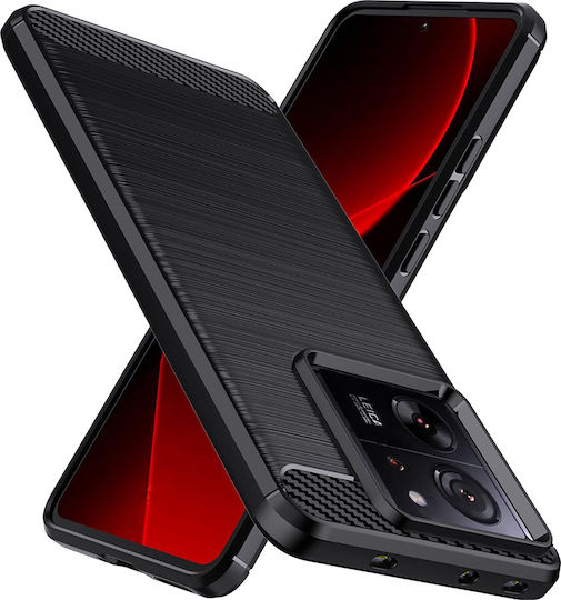 Techsuit Carbon Umschlag Rückseite Silikon Schwarz (Xiaomi 13T / 13T ProXiaomi 13T / 13T Pro)