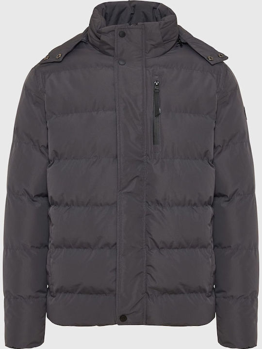 Funky Buddha Χειμωνιάτικο Μπουφάν Puffer Γκρι
