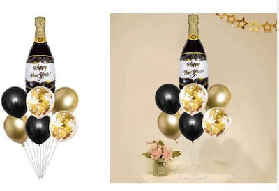 Set of 7 Balloons Foil Black Party