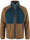 Herren Fleecejacke mit Knöpfen Brown / Blue