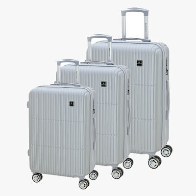 Bartuggi Reisekoffer Hartschale Silver mit 4 Räder Set 3Stück