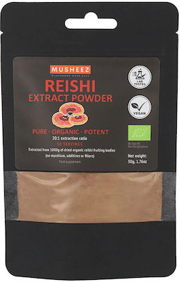 Musheez, BIO, Reishi Powder Dual Extract 20:1, 50g / Γανόδερμα Σκόνη Διπλής Απόσταξης 20:1, 50γρ