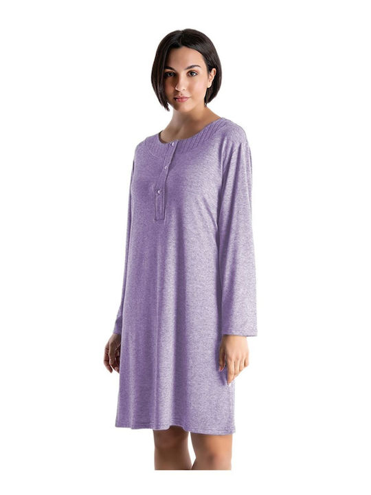 Rachel Women's Winter Nightgown Purple