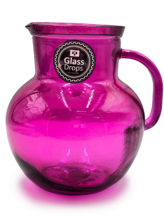 Glass Drops Γυάλινη Καράφα Σερβιρίσματος 20εκ. Μωβ 2300ml Glass Drops Γυάλινη Καράφα Σερβιρίσματος 20εκ. Μωβ 2300ml