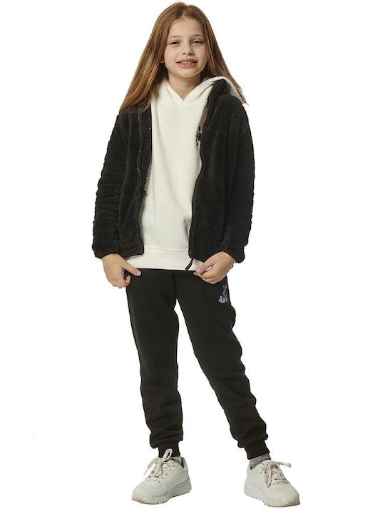 Body Action Kids Cardigan Fleece with Hood Black