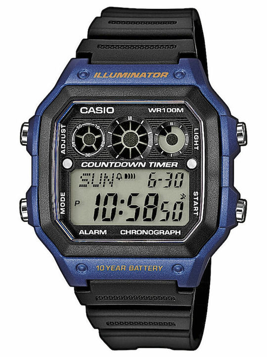 Casio Дигитален Мъжки Часовник 45мм На Батерия ...