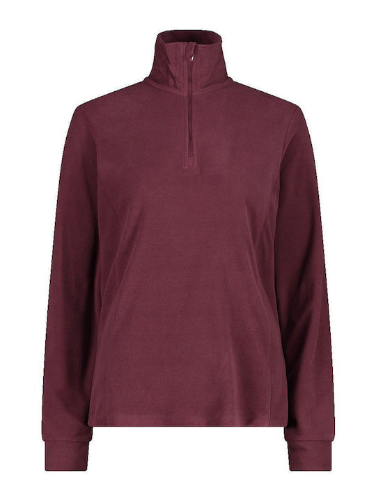 CMP Women's Athletic Fleece Blouse Long Sleeve Burgundy