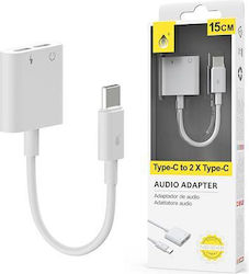 Satechi One Plus NB1248 USB-C male σε USB-C 2x female Satechi One Plus NB1248 USB-C male σε USB-C 2x female