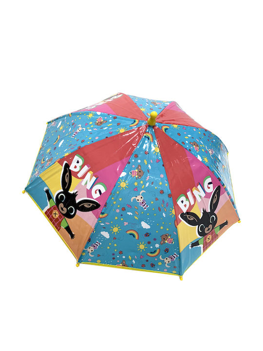 Chanos Kids Curved Handle Umbrella Bing with Diameter 38cm Multicolour