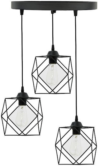 Pakketo Karin Κρεμαστό Φωτιστικό Μαύρο με Ντουί E27 30x30x90εκ.