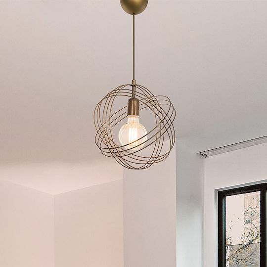 Pakketo Idris Gold Pendant Ceiling Light with E27 Socket 30x75x75cm