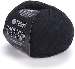 YarnArt Imperial Merino Μάλλινο Μαύρο 100m 50gr