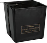 Christmas Glass Black Candle 12x12cm Incense Noir