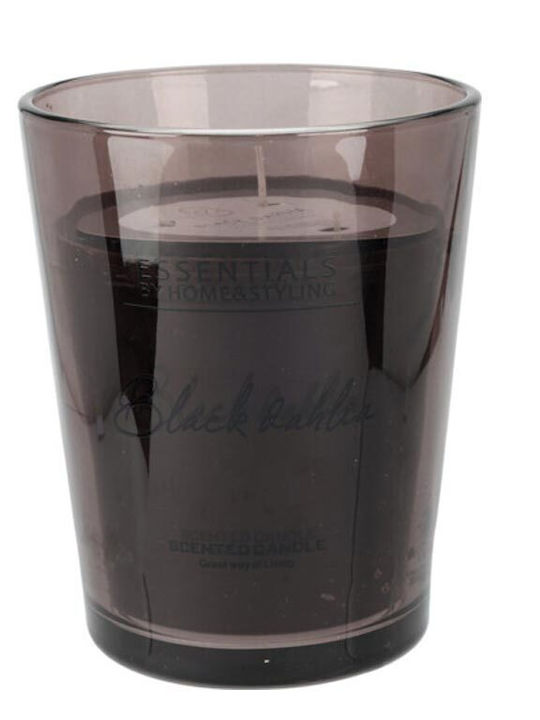 Christmas Glass Black Candle 16x12.8cm