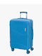 Bartuggi Medium Hard Blue Travel Suitcase with 4 Wheels Height 67cm