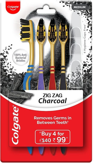 Colgate Zahnbürste Mittel Blue / Purple / Red / Black 4Stück