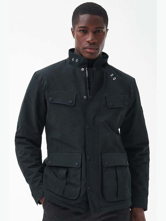 Barbour Herren Winter Jacke Lässig Wasserdicht Schwarz