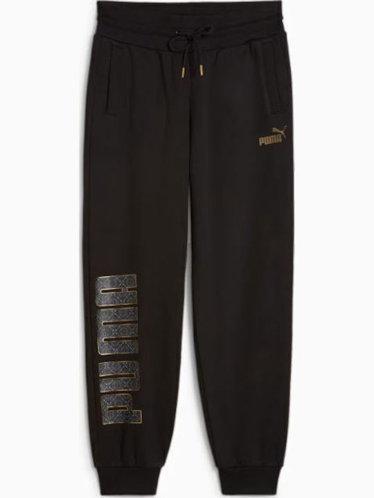 Power Logo Love Farbblock Damen Jogginghose Fleece Schwarz