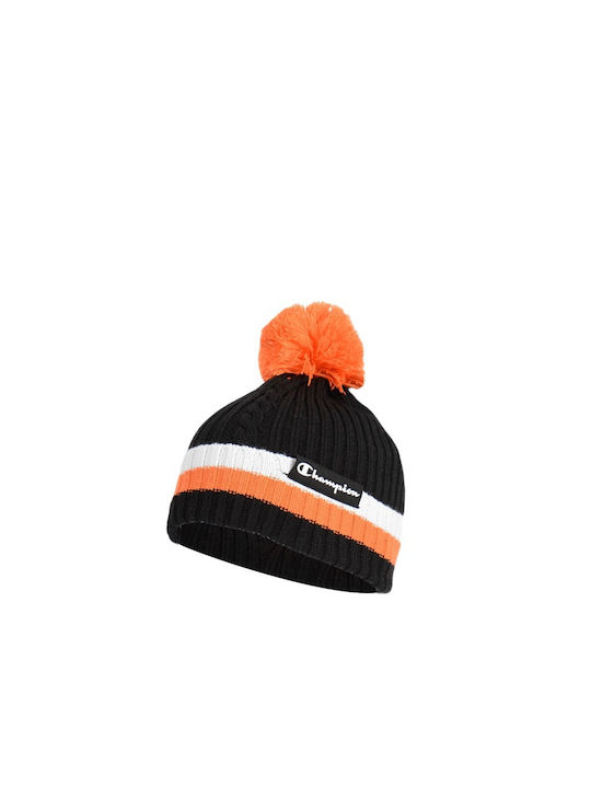 Champion Pom Pom Beanie Unisex Beanie Gestrickt in Schwarz Farbe