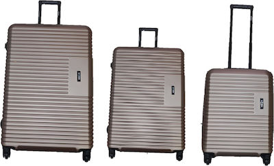 Rain Green Travel Suitcases Hard Gold with 4 Wheels Set 3pcs 55/65/75cm