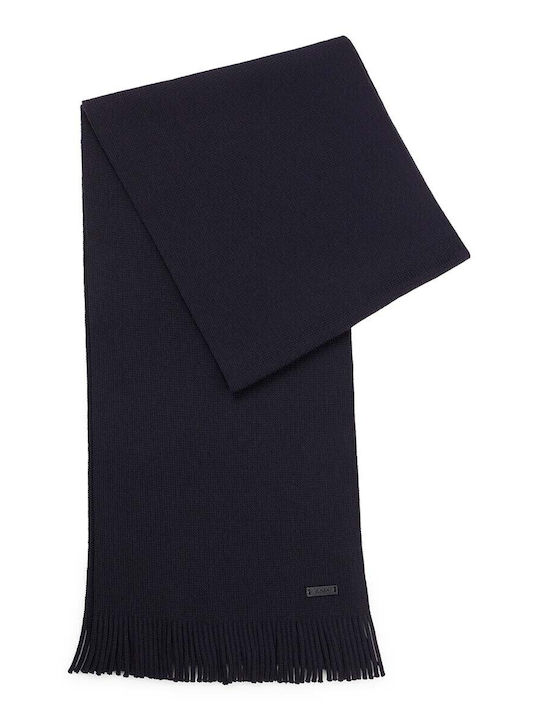 Boss Men's Wool Scarf Blue