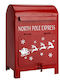 Christmas Metal Figure Mailbox Red Height 23cm Pole Express
