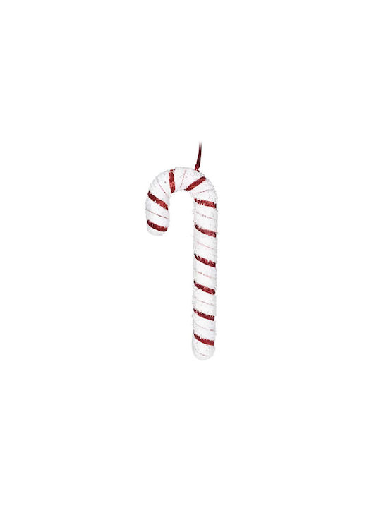 Aria Trade Christmas Plastic Cane Ornament White 4x11cm