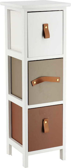 Eurocasa Επιδαπέδια Ραφιέρα Μπάνιου Ξύλινη 25x25x77cm Λευκή