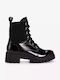 Stiefeletten Damen aus Lackleder Schwarz