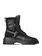 Leather Women's Ankle Boots with Medium Heel Black