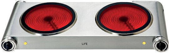 Life Double Aragaz de masă Ceramică Dublă Inox