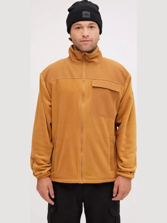 Men's Fleece Cardigan Brown