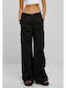 Women's High-waisted Fabric Trousers Black