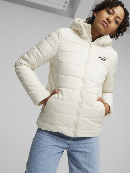 Puma Kurz Damen Puffer Jacke für Winter Beige