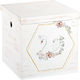 Novaker Baptism Cloth Box Swan Made of White Wood