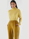 Women's Blouse Long Sleeve Turtleneck Yellow