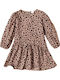 Children's Dress Long Sleeve Animal Print Brown