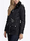 Women's Short Puffer Jacket for Winter Black
