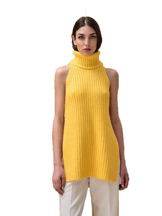 Tailor Made Knitwear Femeie Fără mâneci Pulover Galben