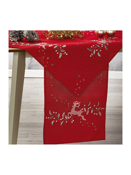 Whitegg Christmas Tablecloth Runner Fabric Red ...