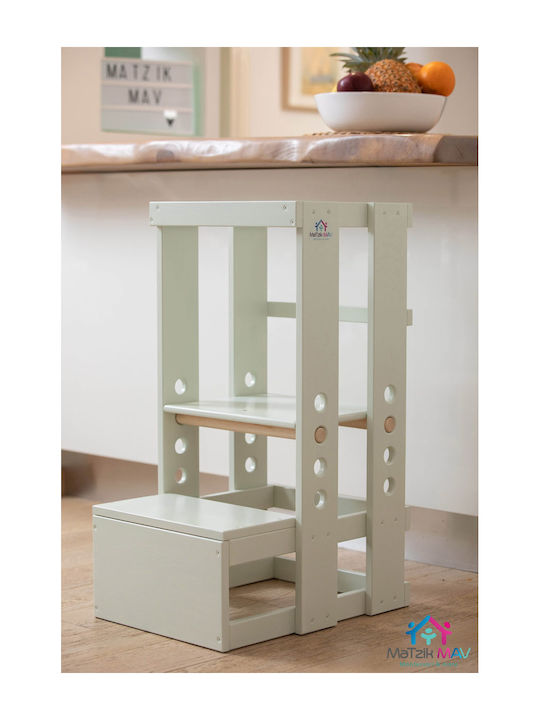Learning Tower made of Wood Green Matzik Mav