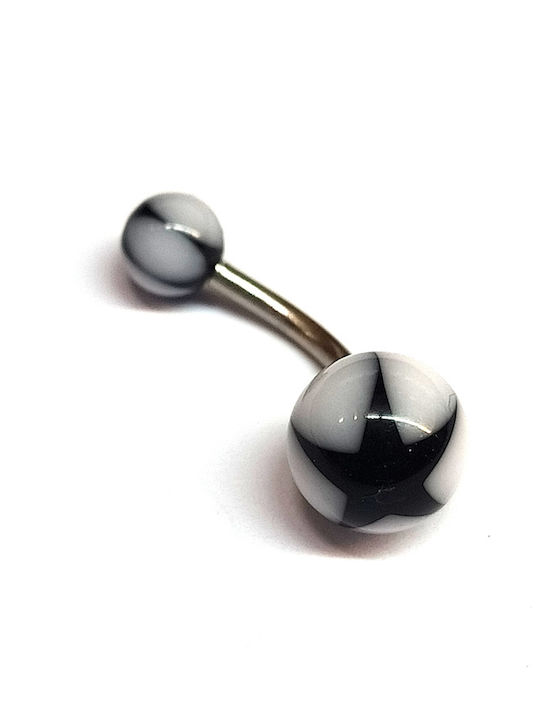 Amalfi Accessories Belly Button Piercing Made of Silver Steel Black