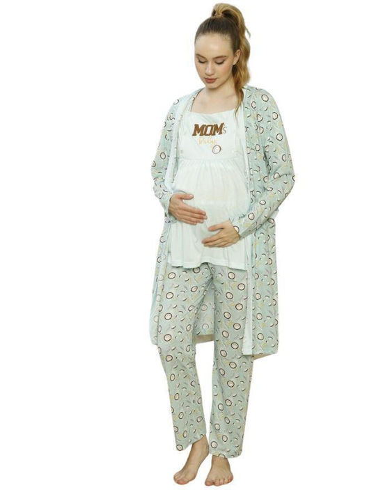 PijaMood Robe Schwangerschaft & Stillen in Hellblau Farbe