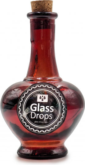 Glass Drops Μπουκάλι Νερού Γυάλινο με Φελλό Πορτοκαλί 250ml
