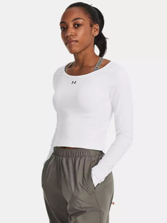 Under Armour Seamless Women's Athletic Blouse Long Sleeve White