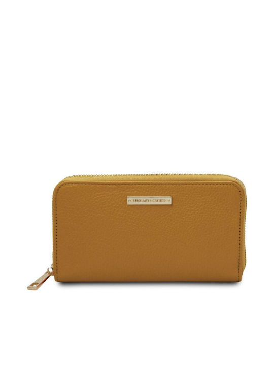 Tuscany Leather Μικρό Δερμάτινο Γυναικείο Πορτοφόλι Κίτρινο