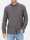 Long-sleeved Flannel Shirt Gray